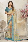 Bindiya By Vallabhi Dull Moss Print With Zari Border Saree Wholesale Distributors In India
